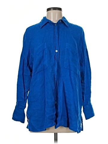 Zara 3/4 Sleeve Button-Down Shirt (view 1)