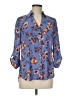 Iz Byer 100% Polyester Floral Blue 3/4 Sleeve Blouse Size M - photo 1