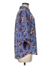 Iz Byer 100% Polyester Floral Blue 3/4 Sleeve Blouse Size M - photo 4