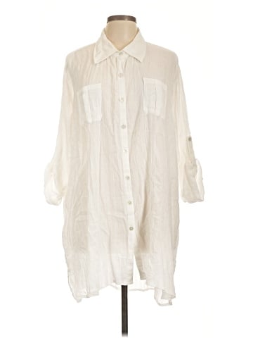 Helen Jon 3/4 Sleeve Button-Down Shirt (view 1)