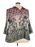 Avenue 100% Polyester Print Gray 3/4 Sleeve Blouse Size 22 Plus - photo 1