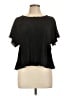 Madewell 100% Polyester Black Texture &amp; Thread Micropleat Top Size L - photo 1