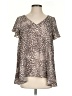 Buddy Love 100% Polyester Animal Print Brown Short Sleeve Blouse Size S - photo 1