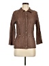 Once 1 Again 100% Polyester Tweed Brown 3/4 Sleeve Blouse Size M - photo 1