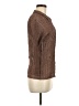 Once 1 Again 100% Polyester Tweed Brown 3/4 Sleeve Blouse Size M - photo 4