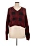 Francesca's Plaid Burgundy Pullover Sweater Size XL - photo 1