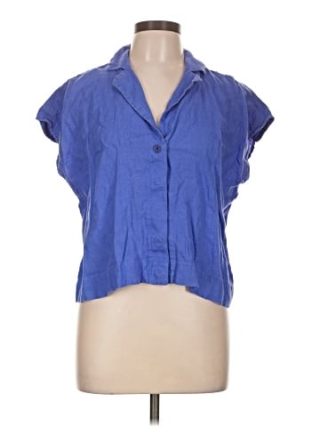 Madewell Boxy Cap-Sleeve Shirt in 100% Linen (view 1)
