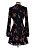 Express 100% Polyester Floral Black Cocktail Dress Size 0 - photo 2