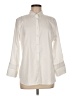 Chico's Solid Ivory 3/4 Sleeve Button-Down Shirt Size M - photo 1