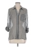 Diane von Furstenberg Houndstooth Gray 3/4 Sleeve Button-Down Shirt Size 6 - photo 1
