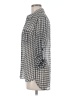 Diane von Furstenberg Houndstooth Gray 3/4 Sleeve Button-Down Shirt Size 6 - photo 5