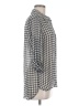 Diane von Furstenberg Houndstooth Gray 3/4 Sleeve Button-Down Shirt Size 6 - photo 4