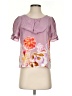 Odille 100% Silk Pink Short Sleeve Silk Top Size 2 - photo 1