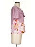 Odille 100% Silk Pink Short Sleeve Silk Top Size 2 - photo 4