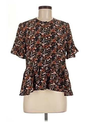 Madewell Silk Studio Ruffle-Hem Top in Prairie Blossoms (view 1)