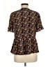 Madewell 100% Silk Floral Brown Short Sleeve Silk Top Size M - photo 2