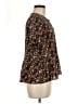 Madewell 100% Silk Floral Brown Short Sleeve Silk Top Size M - photo 4