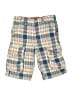 Mini Boden 100% Cotton Plaid Blue Cargo Shorts Size 7 - photo 1