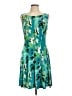 Connected Apparel Tropical Teal Cocktail Dress Size 12 - photo 1