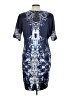 Dana Buchman Print Blue Casual Dress Size 12 - photo 2