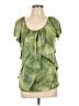 NY Collection Tie-dye Green Short Sleeve Blouse Size L - photo 1