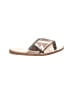 Soft Surroundings 100% Leather Metallic Silver Sandals Size 9 1/2 - photo 1