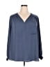 Pleione 100% Polyester Blue Long Sleeve Blouse Size 2X - photo 1