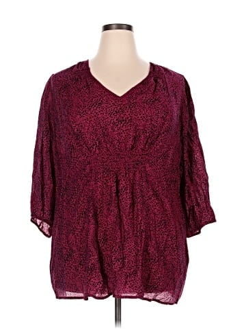 Ulla Popken 3/4 Sleeve Blouse (view 1)