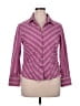 Worthington Stripes Purple 3/4 Sleeve Button-Down Shirt Size 16 (petite) - photo 1
