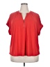 89th & Madison Red Short Sleeve Blouse Size 2X - photo 1