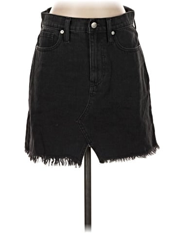 Madewell Rigid Denim A-Line Mini Skirt in Lunar Wash: Cutout Edition (view 1)