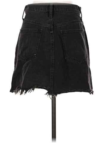 Madewell Rigid Denim A-Line Mini Skirt in Lunar Wash: Cutout Edition (view 2)