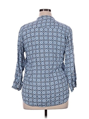 Rock Flower Paper 3/4 Sleeve Button-Down Shirt (view 2)
