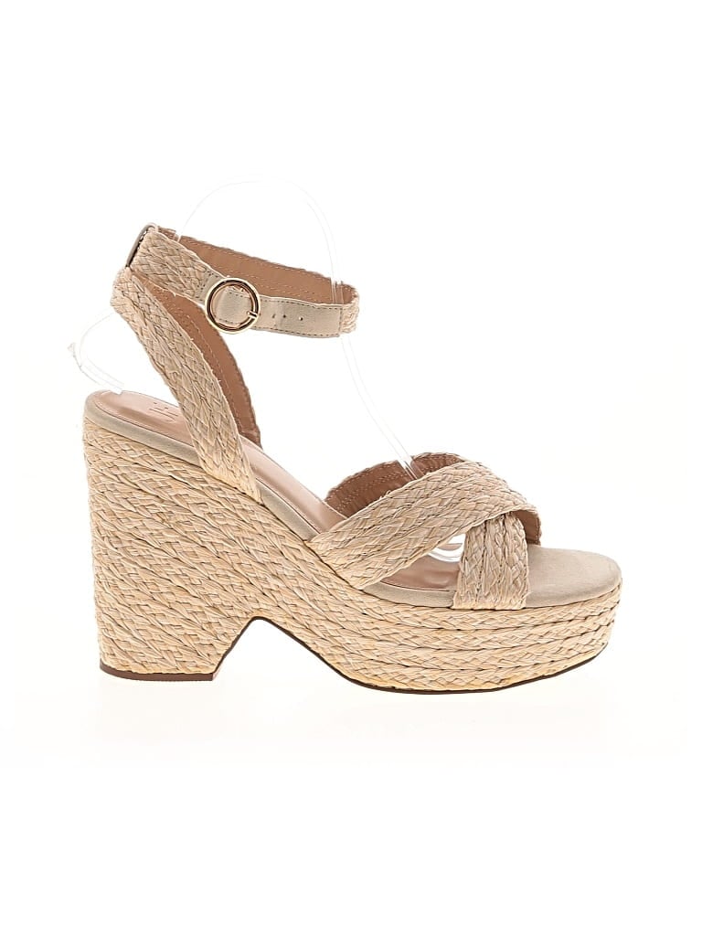 Pre-owned Just Fab Wedges In Tan