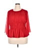 Parker 100% Polyester Red 3/4 Sleeve Blouse Size XXL - photo 1