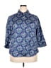Foxcroft 100% Cotton Paisley Blue 3/4 Sleeve Button-Down Shirt Size 18 - photo 1