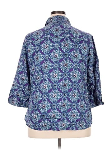 Foxcroft 3/4 Sleeve Button-Down Shirt (view 2)