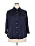 Foxcroft 100% Cotton Polka Dots Blue 3/4 Sleeve Button-Down Shirt Size 18 - photo 1