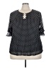 Harper Polka Dots Black 3/4 Sleeve Blouse Size 2X - photo 1