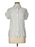 Hem & Thread 100% Rayon Checkered-gingham Gray Short Sleeve Blouse Size L - photo 1
