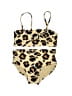 Art Class Animal Print Gold Two Piece Swimsuit Size 4 - 5 - photo 1