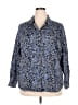 Foxcroft 100% Cotton Paisley Blue Long Sleeve Button-Down Shirt Size 18 - photo 1
