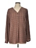 JM Collection 100% Polyester Brown Long Sleeve Blouse Size L - photo 1