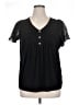Perseption Concept Black Short Sleeve Blouse Size 1X - photo 1