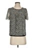J.Crew Silver Short Sleeve Silk Top Size 4 - photo 1