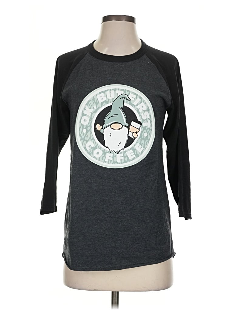 Pre-owned Jerzees 3/4 Sleeve T-shirt In Teal