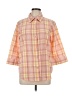 Blair Plaid Orange 3/4 Sleeve Blouse Size L - photo 1