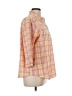 Blair Plaid Orange 3/4 Sleeve Blouse Size L - photo 4