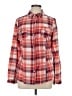 Old Navy 100% Cotton Plaid Red Long Sleeve Button-Down Shirt Size L - photo 1