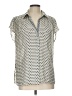 Max Studio Silver Short Sleeve Blouse Size L - photo 1